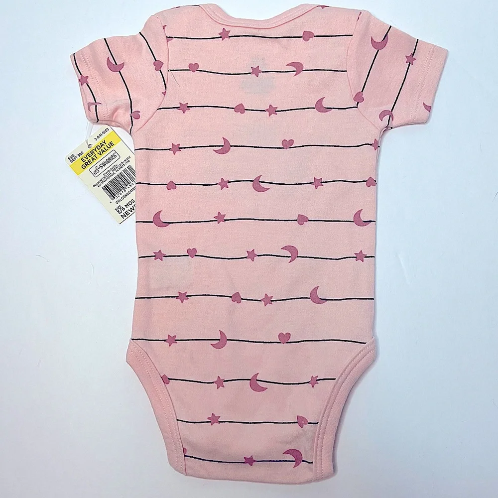 Swiggles Baby Girl Pink Snuggle Princess One Piece with Snaps Size 3 - 6 M NEW!